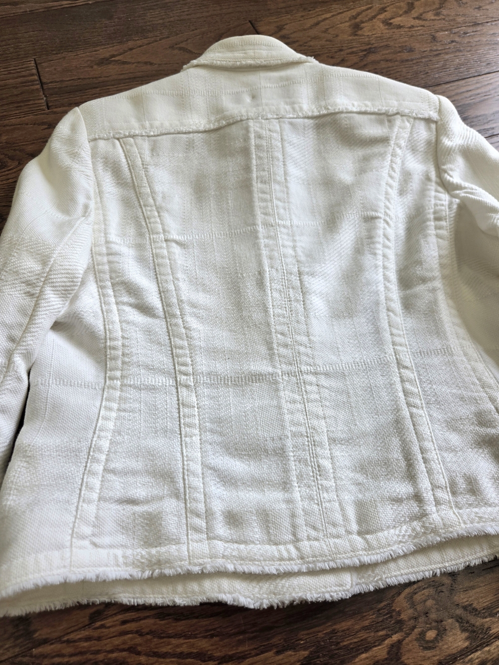 Burberry White Cotton-Blend Button Front Jacket Size 8 - Picture 12 of 16